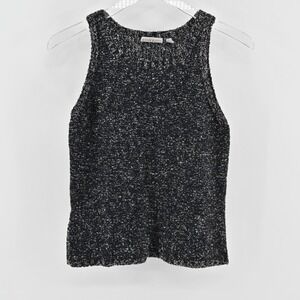Vtg ANNE KLEIN Womens Wool Sleeveless Top Size S Gray Sweater Academia‎ Corpcore